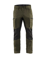 Blaklader Service Trousers with Stretch 14591845 #colour_dark-olive-green-black