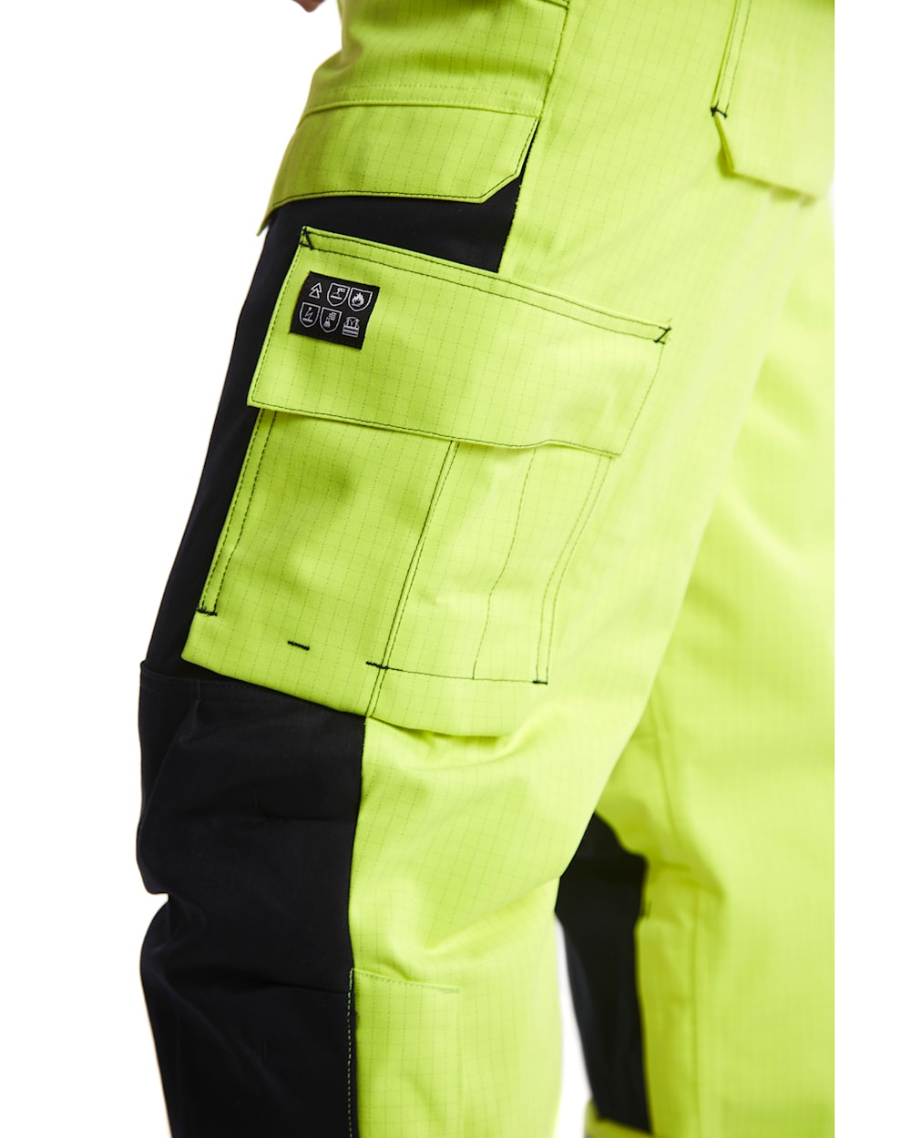 Blaklader Multinorm Winter Trousers 1868 #colour_hi-vis-yellow-navy-blue