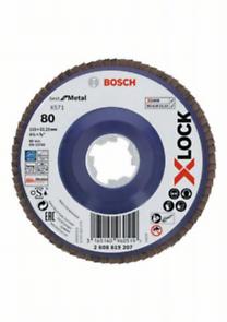 Bosch Professional X-LOCK Flap Discs - Straight Version, Plastic Plate - 115mm - G 80 - X571 - Best for Metal