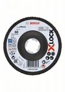 Bosch Professional X-LOCK Flap Discs - Angled Version - Fibre Plate - 125mm - G 60 - X571 - Best for Metal