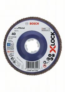 Bosch Professional X-LOCK Flap Discs - Straight Version, Plastic Plate - 115mm - G 40 - X571 - Best for Metal