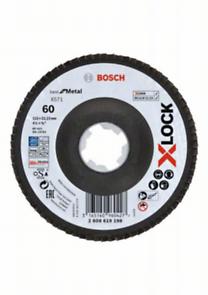 Bosch Professional X-LOCK Flap Discs - Angled Version - Fibre Plate - 115mm - G60 - X571 - Best for Metal