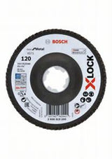 Bosch Professional X-LOCK Flap Discs - Angled Version - Fibre Plate - 115mm - G 120 - X571 - Best for Metal