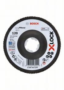 Bosch Professional X-LOCK Flap Discs - Angled Version - Fibre Plate - 115mm - G 120 - X571 - Best for Metal