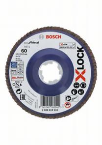 Bosch Professional X-LOCK Flap Discs - Straight Version, Plastic Plate - 125mm - G 60 - X571 - Best for Metal
