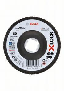 Bosch Professional X-LOCK Flap Discs - Angled Version - Fibre Plate - 115mm - G 80 - X571 - Best for Metal