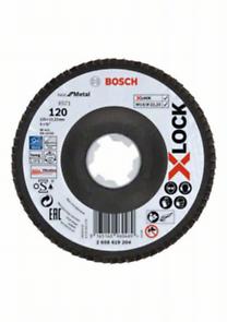 Bosch Professional X-LOCK Flap Discs - Angled Version - Fibre Plate - 125mm - G 120 - X571 - Best for Metal