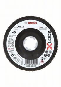 Bosch Professional X-LOCK Flap Discs - Angled Version, Fibre Plate, 115mm, G 40, X571 - Best for Metal