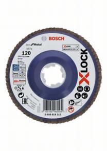 Bosch Professional X-LOCK Flap Discs - Straight Version, Plastic Plate - 125mm - G 120 - X571 - Best for Metal