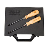 King Dick Heritage Wooden Handled Screwdriver Set 2pce - Slotted & 6-in-1 Cross-Tip