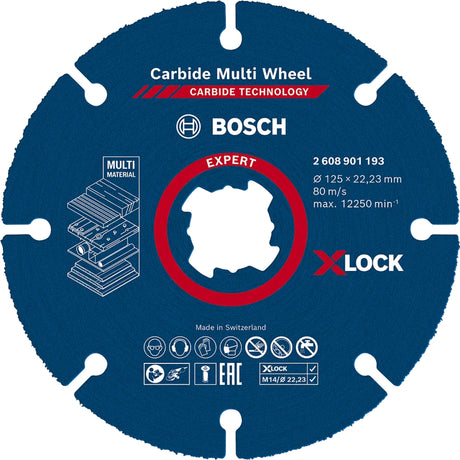 Bosch Professional Expert X-LOCK Carbide Multi Wheel Cutting Disc - 125mm x 1mm x 22.23mm