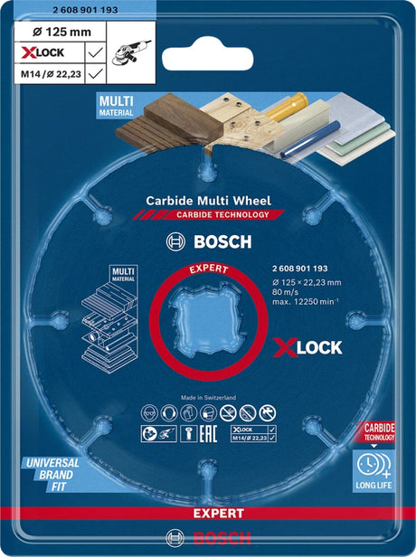 Bosch Professional Expert X-LOCK Carbide Multi Wheel Cutting Disc - 125mm x 1mm x 22.23mm