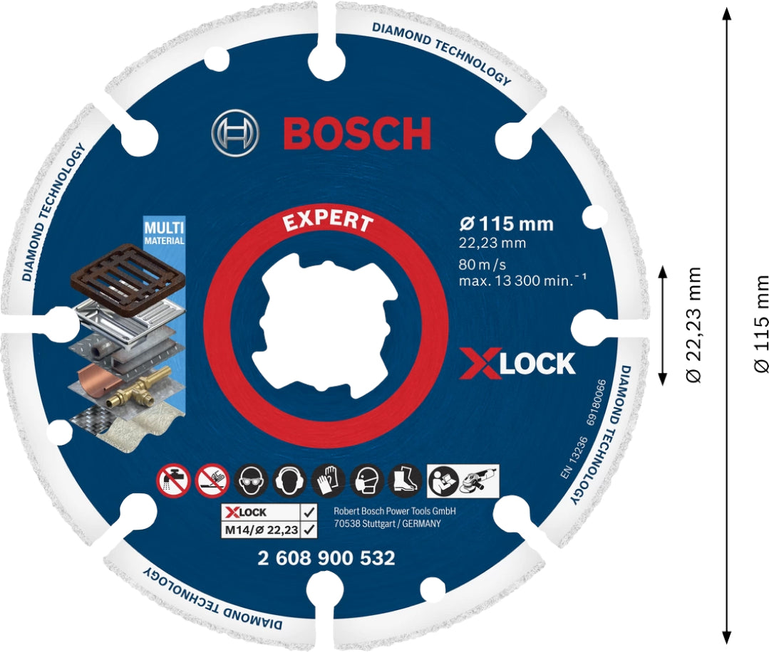 Bosch Professional X-LOCK Diamond Metal Cutting Disc - 115 x 22.23 mm