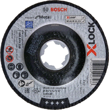 Bosch Professional X-LOCK Expert Depressed Cutting Disc for Metal - 115x2.5x22.23 A 30 S BF