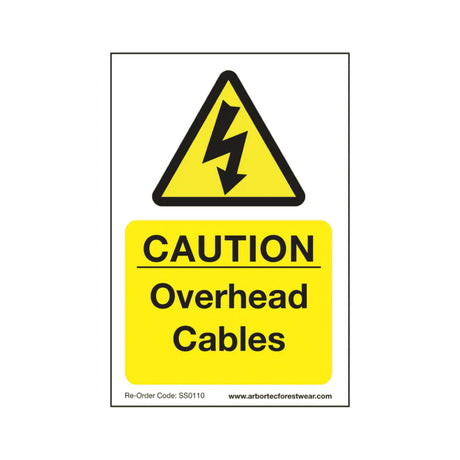 Arbortec Corex Safety Sign Caution Overhead Cables