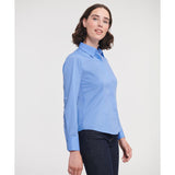 Russell Collection Women's Long Sleeve Polycotton Easycare Fitted Poplin Shirt