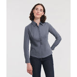 Russell Collection Women's Long Sleeve Polycotton Easycare Fitted Poplin Shirt