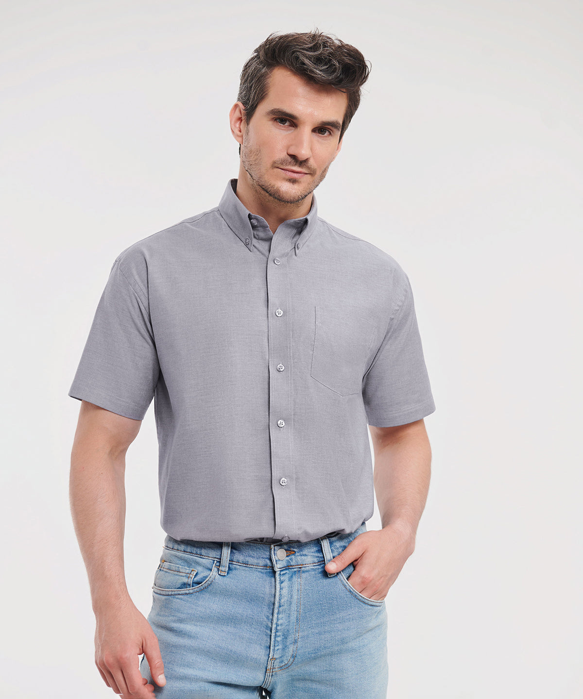 Russell Collection Short Sleeve Easycare Oxford Shirt