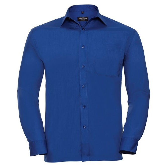 Russell Collection Long Sleeve Polycotton Easycare Poplin Shirt