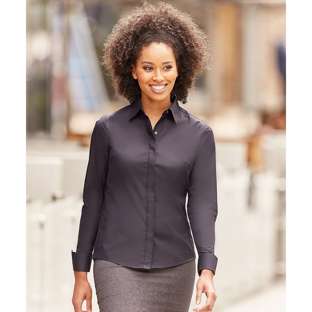 Russell Collection Women's Long Sleeve Ultimate Stretch Shirt