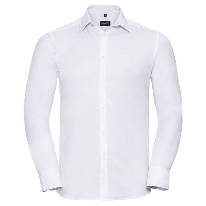 Russell Collection Long Sleeve Herringbone Shirt