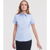 Russell Collection Women's Short Sleeve Herringbone Shirt