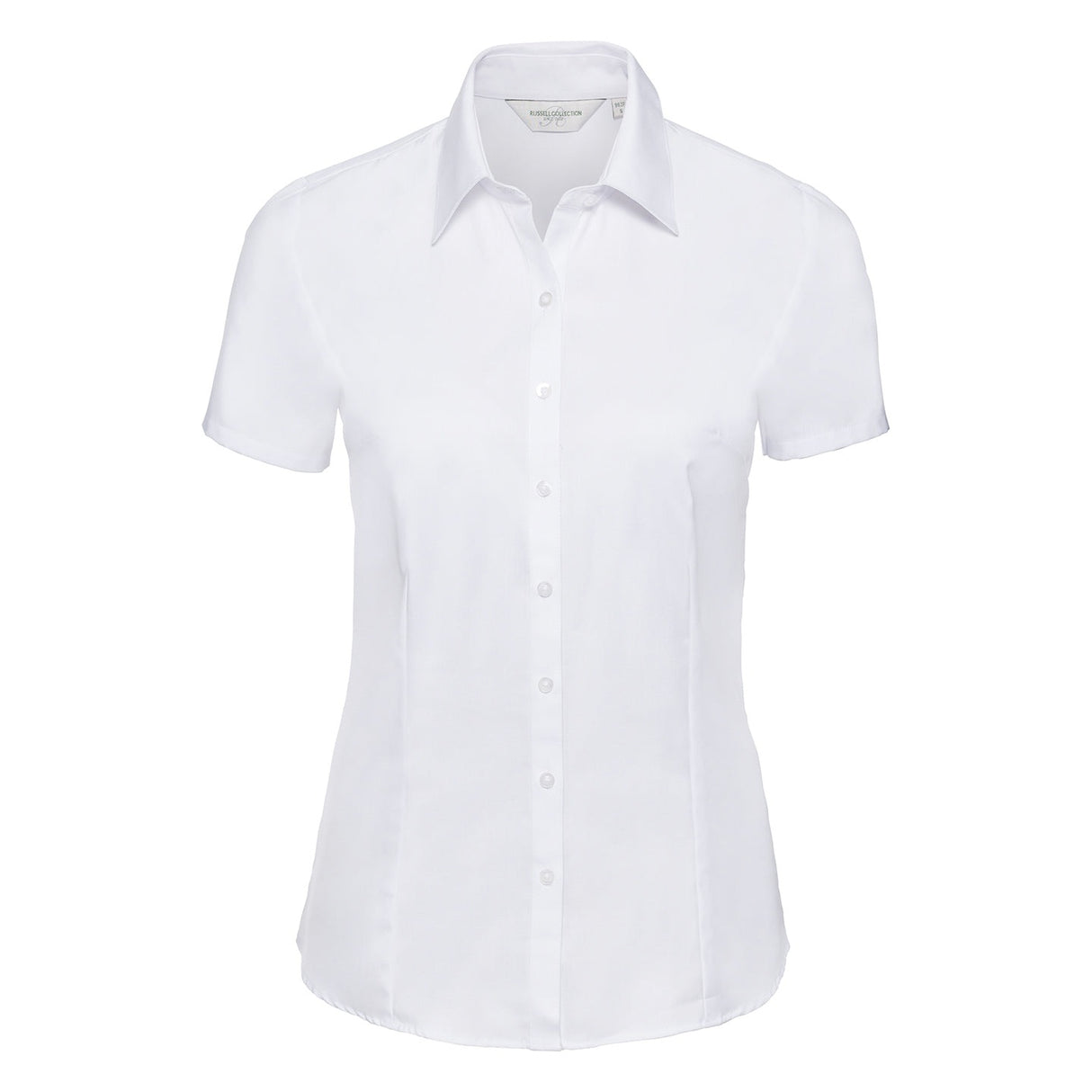 Russell Collection Women's Short Sleeve Herringbone Shirt