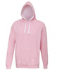 Awdis Just Hoods Varsity Hoodie - Baby Pink/Arctic White