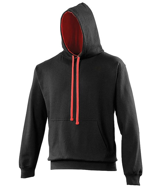 Awdis Just Hoods Varsity Hoodie - Jet Black/Fire Red*?