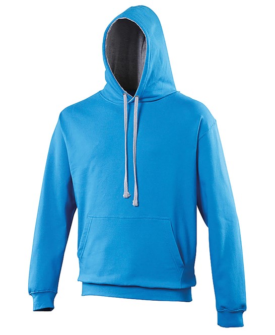 Awdis Just Hoods Varsity Hoodie - Sapphire Blue/Heather Grey*