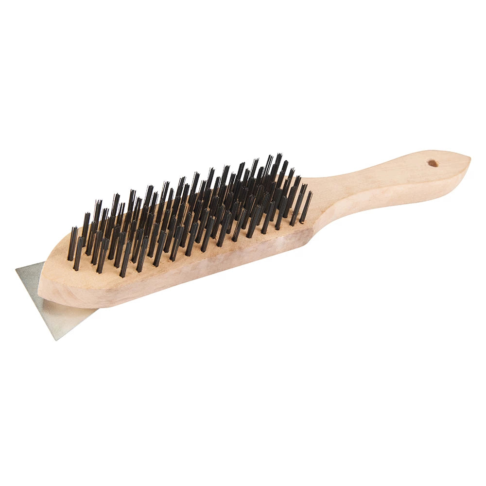 Silverline Wooden Wire Brush & Scraper