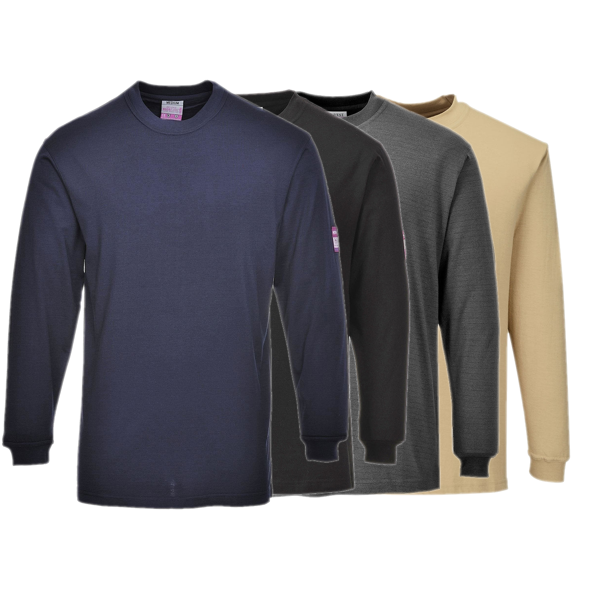 Portwest Flame Resistant Anti-Static Long Sleeve T-Shirt