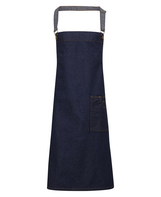 Premier District Waxed-Look Denim Bib Apron