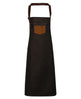 Premier Division Waxed-Look Denim Bib Apron With Faux Leather