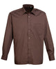 Premier Long Sleeve Poplin Shirt - Brown