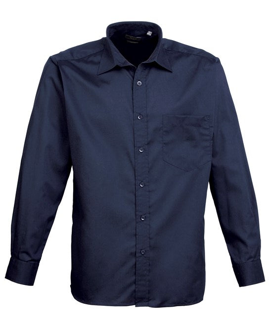 Premier Long Sleeve Poplin Shirt - Navy