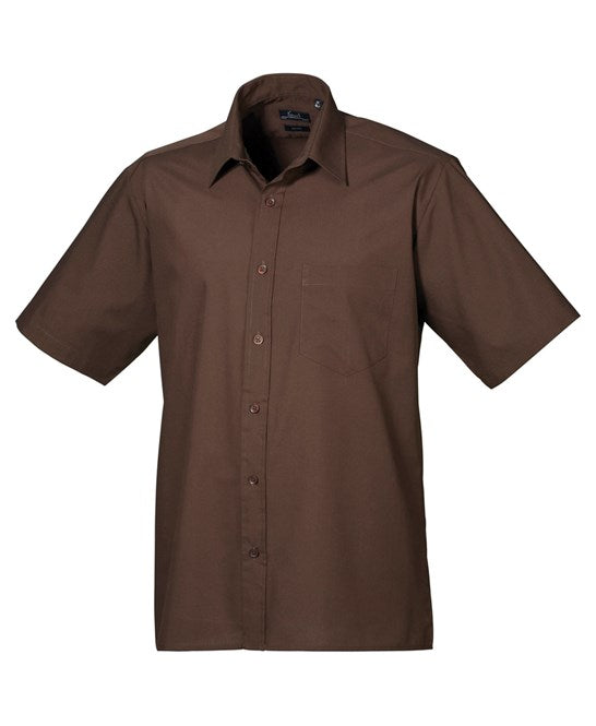 Premier Short Sleeve Poplin Shirt - Brown