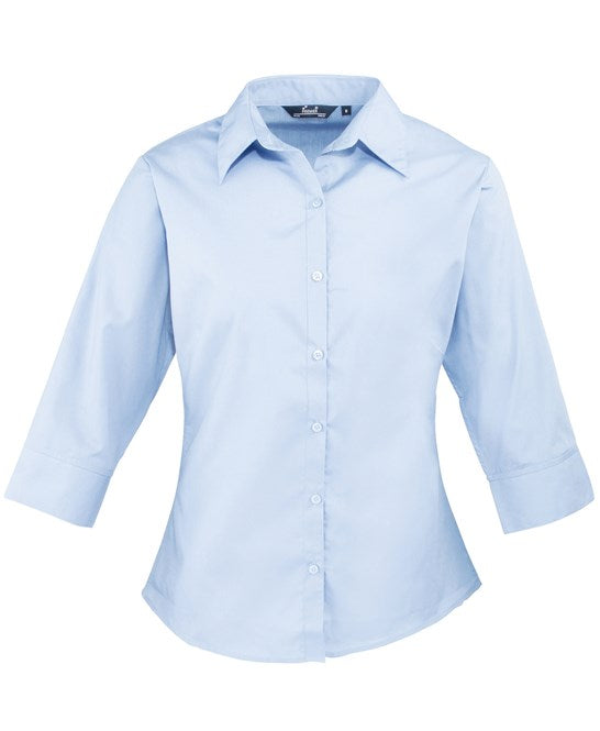 Premier Women's ¾ Sleeve Poplin Blouse