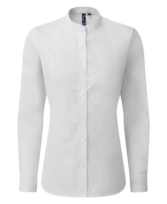 Premier Women's Banded Collar 'Grandad' Shirt