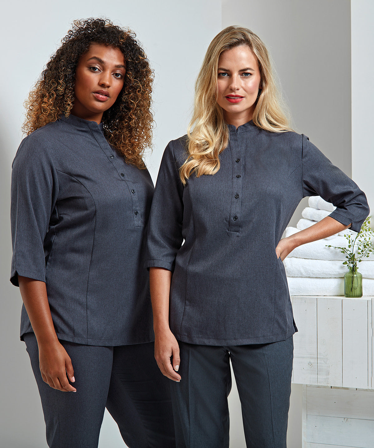 Premier Verbena 'Linen Look' Button-Up Beauty Tunic