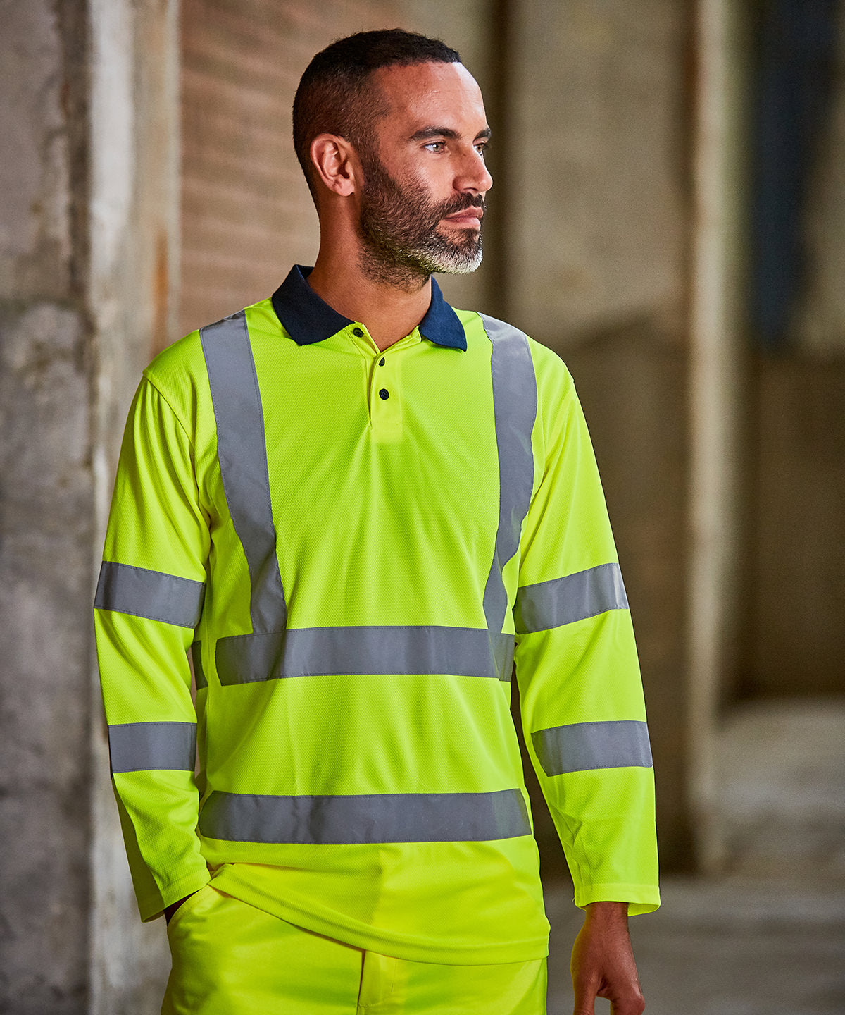 Prortx High Visibility High Visibility Long Sleeve Polo