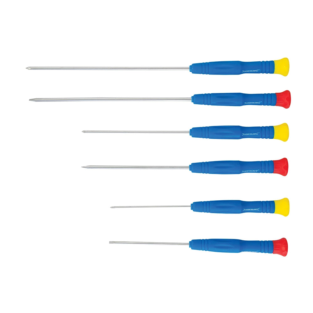 Silverline Extra-Long Precision Screwdriver Set 6Pce