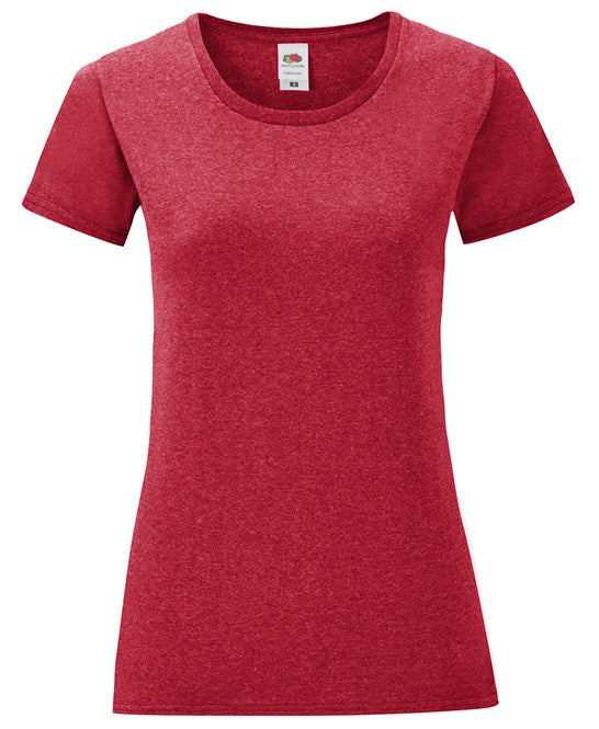 Fruit Of The Loom Women's Iconic T - Heather Red