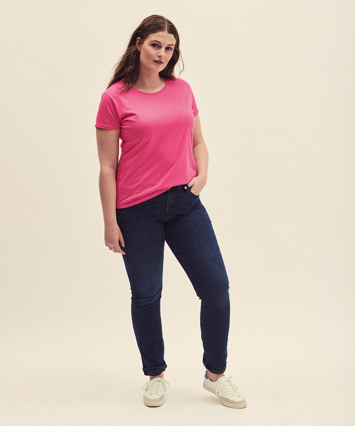 Fruit Of The Loom Women's Iconic T - Fuchsia