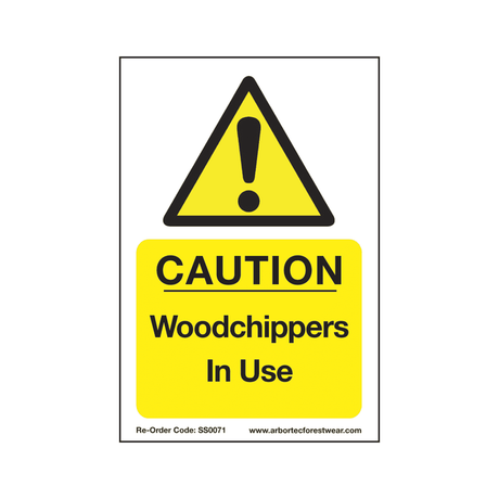 Arbortec Corex Safety Sign Caution Wood Chippers In Use