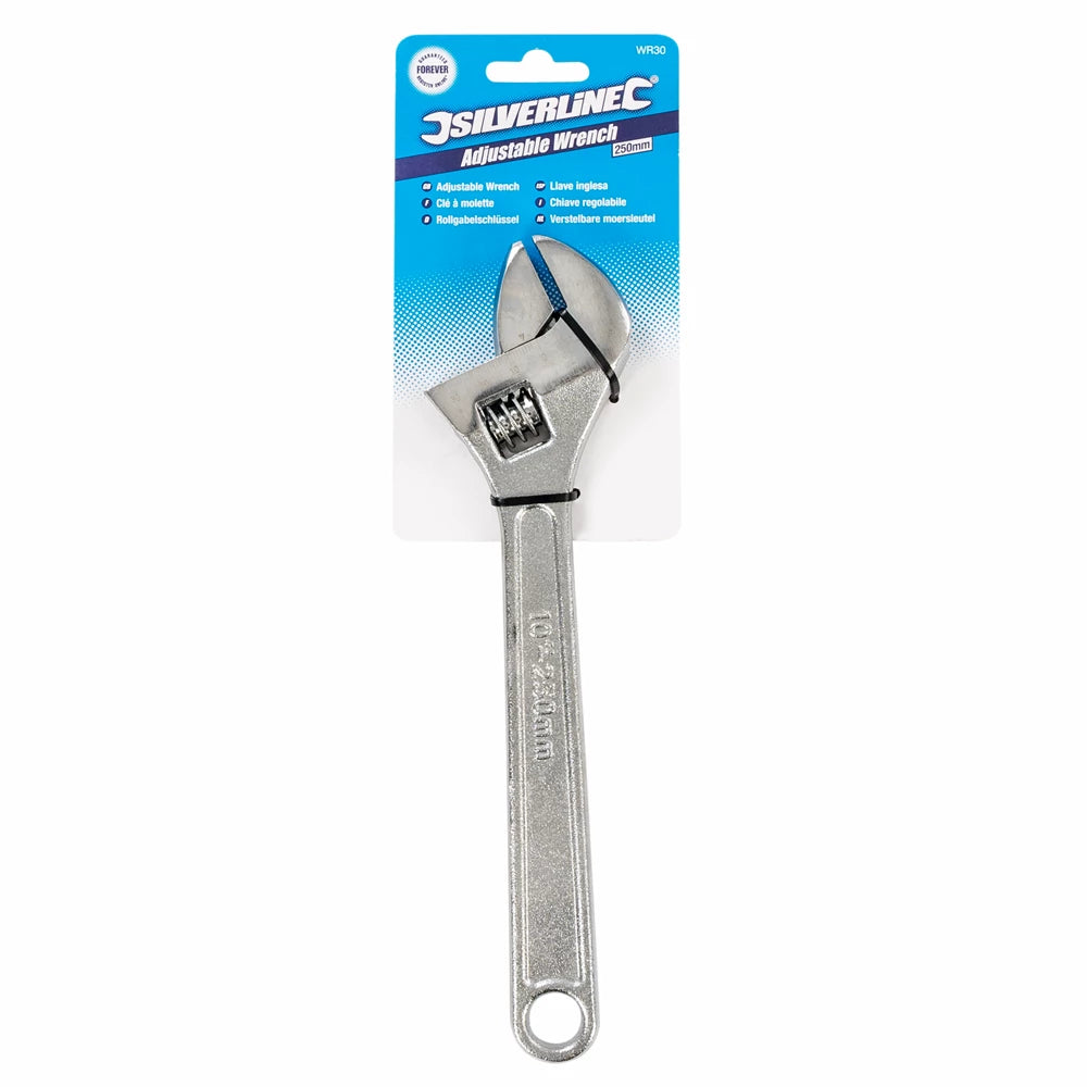 Silverline Adjustable Wrench Polished