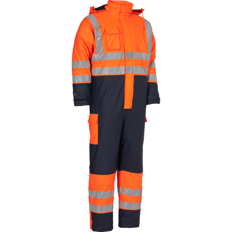 ELKA Dry Zone Visible Thermal Coverall 028100R #colour_hi-vis-ora-navy