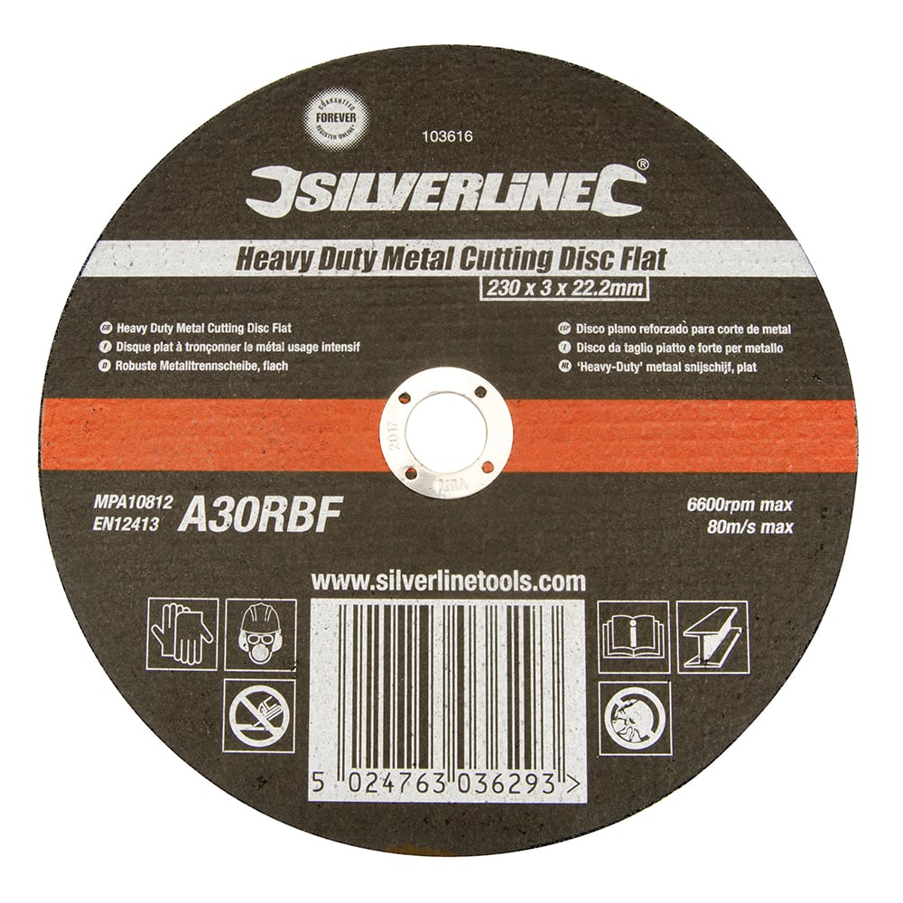 Silverline Heavy Duty Metal Cutting Disc Flat