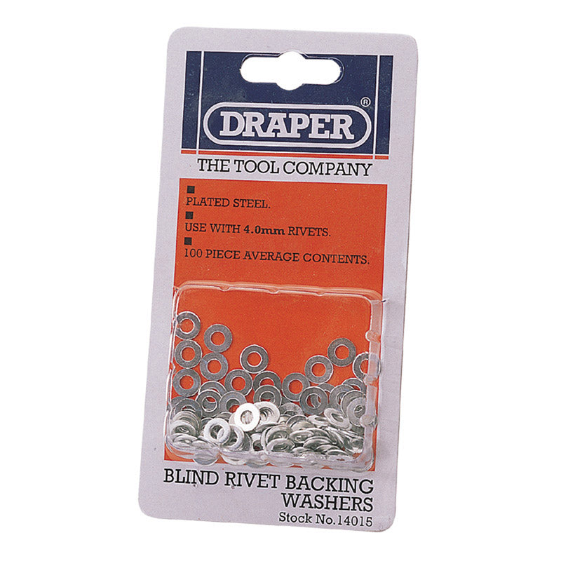 Draper 100 x 4mm Rivet Backing Washers