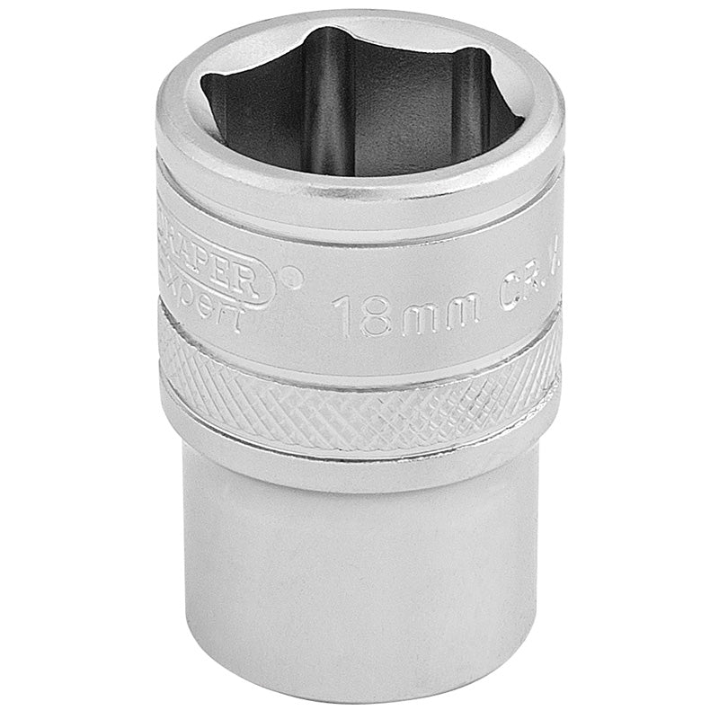 Draper 1/2" Square Drive 6 Point Metric Socket (18mm)